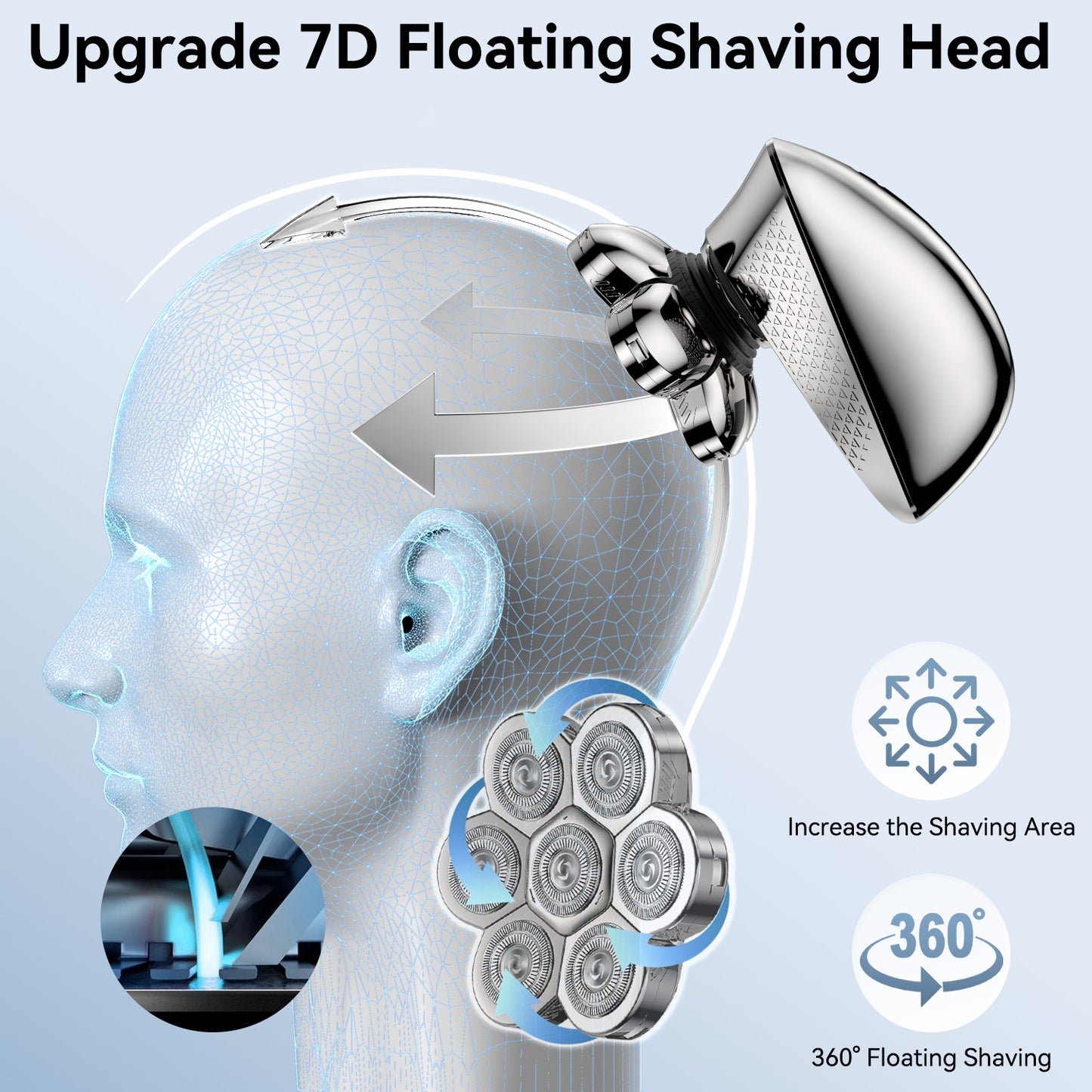 Head shavers for Bald Men, Anti Pinch Bald Head shavers for Men, Electric Head Shavers for Men, Maquina De Afeitar Para Hombre, Head Shavers for Bald Men Wet and Dry