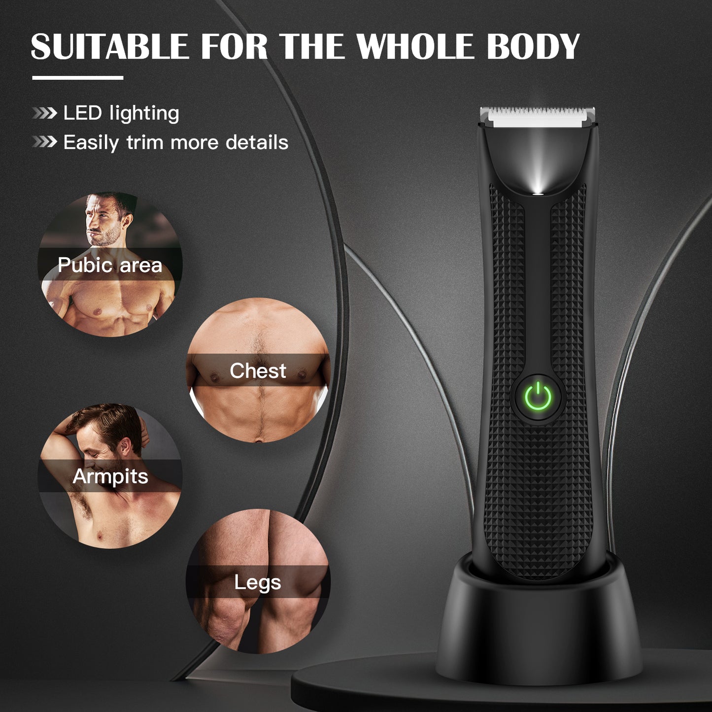 Father Day Gifts,Body Hair Trimmer for Men Women, Professional Brand yoovee Electric Groin Bikini Ball Shaver Razor, Fully Waterproof Ceramic Blade Pubic Hair Trimmer Clipper Body Groomer Kit