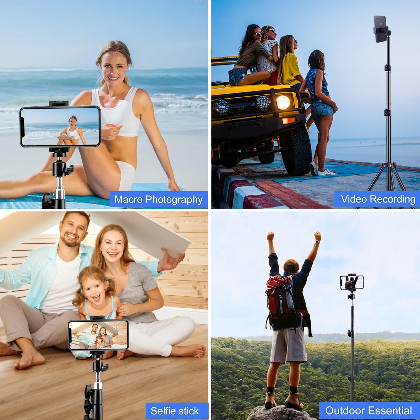 Newest 83" Phone Tripod, Adhino tripod for iPhone and selfie Stick Tripod, Upgraded iPhone Tripod Stand and travel Tripod, Solidest Cell Phone Tripod Compatible with iPhone 14/15/12/Android