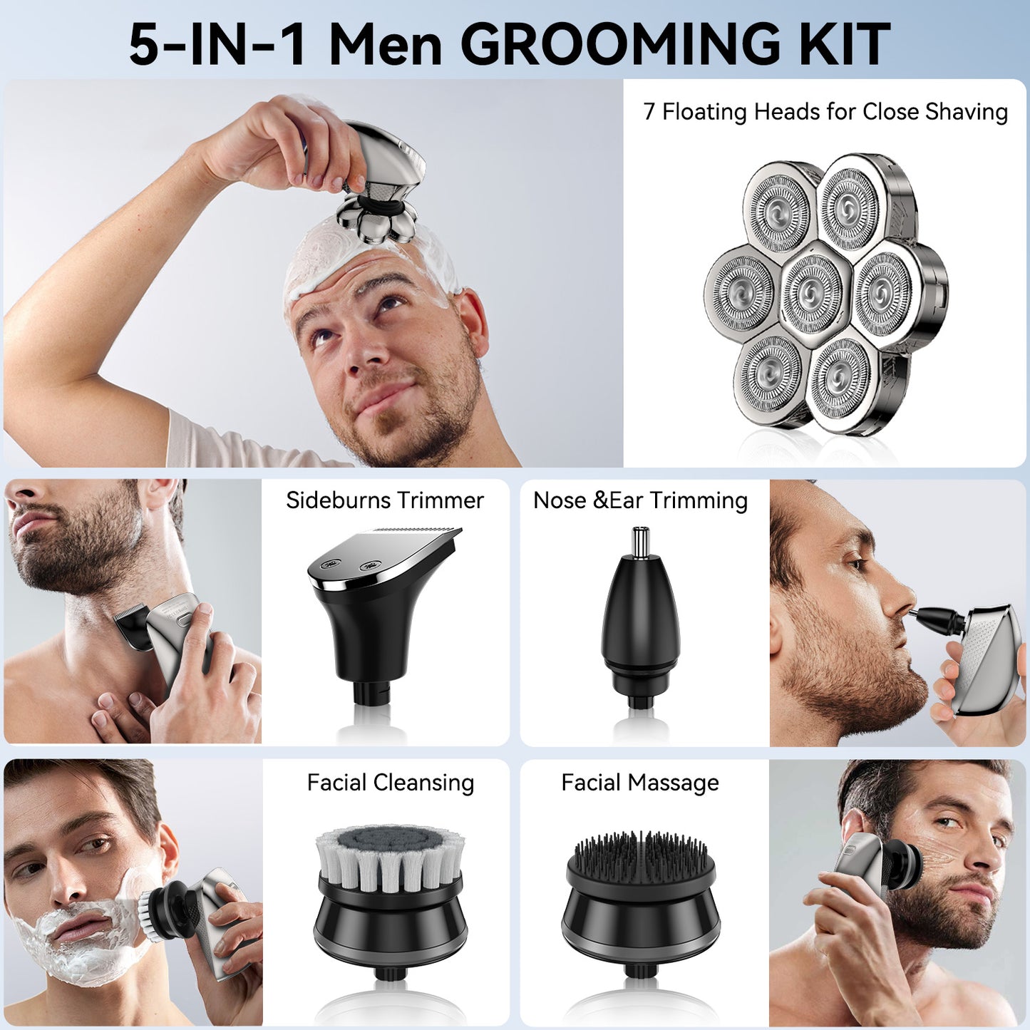 Head shavers for Bald Men, Anti Pinch Bald Head shavers for Men, Electric Head Shavers for Men, Maquina De Afeitar Para Hombre, Head Shavers for Bald Men Wet and Dry